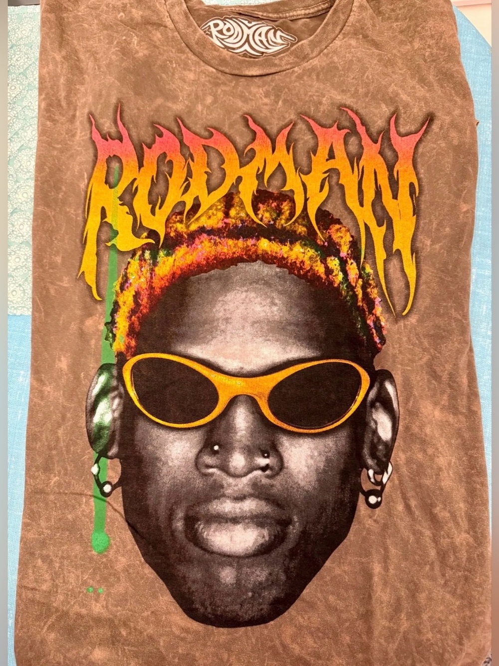 Dennis Rodman Face Washed Tee - Brown